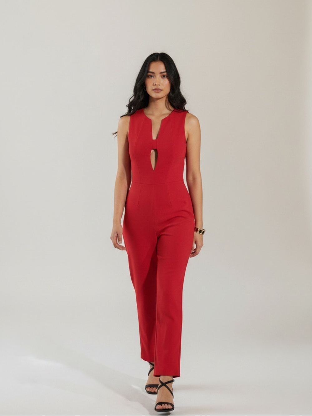 Sienna Sky Red Cut Out Jumpsuit Size Small